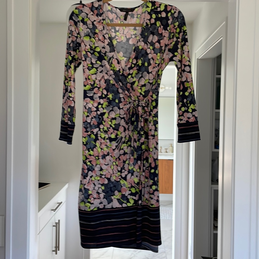 Bcbg maxazria floral wrap dress